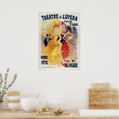  Franse belle époque masquerade ball ad hoc Poster (Keuken)