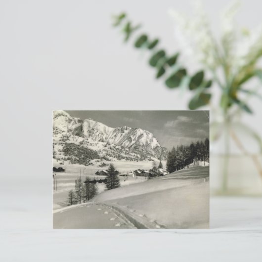 -Franse bergplaats in de winter Briefkaart (Staand voorkant)