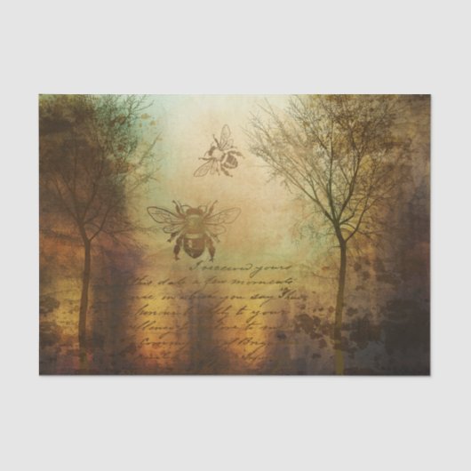  Franse bijen in de bossen Tissuepapier (Voorkant)