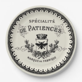 Franse bijenborst en kroonbont op beige Papieren Bordje