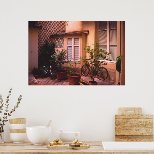 Franse binnenplaats poster (Keuken)
