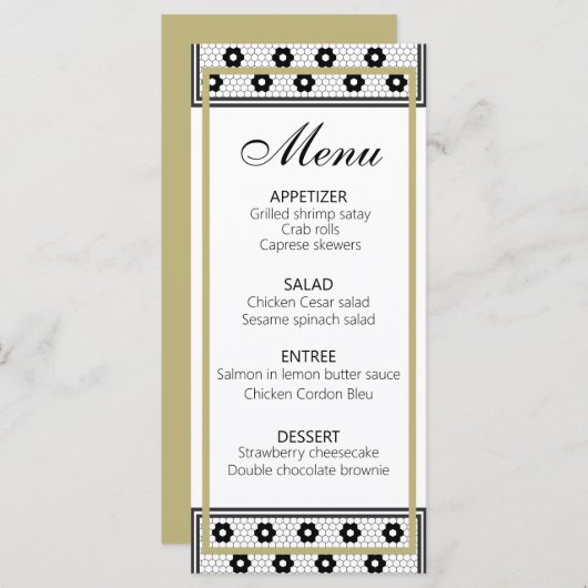  Franse Bistro Zwart Wit Goud Menu (Voorkant / Achterkant)