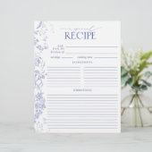 Franse Blauw & Wit Douche Recepten Binder Pagina (Staand voorkant)