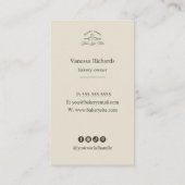 Franse Blauwe Bakkerij Logo Gestreept Visitekaartje (Achterkant)