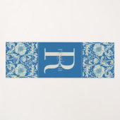 Franse Blauwe Bloem William Morris Monogram Yogamat (Voorkant (horizontaal))