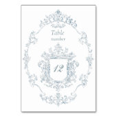 Franse Blauwe bruiloft Lijst Kaart (Voorkant)