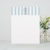 Franse blauwe en witte strepen met monogram (Staand voorkant)