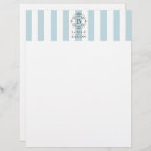 Franse blauwe en witte strepen met monogram (Voorkant / Achterkant)