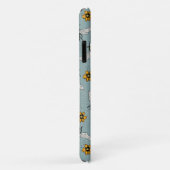 Franse Blauwe Honingbij en Bloemen Patroon Case-Mate iPhone Case (Achterkant/rechts)