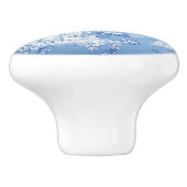 Franse blauwe kieuwknol keramische knop (Zijkant)