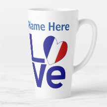 Franse Blauwe LOVE Gear Flag Gepersonaliseerd