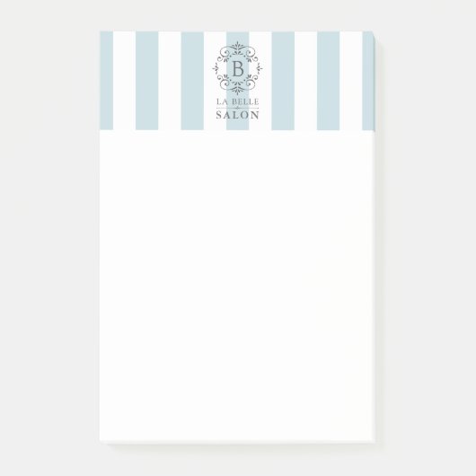 Franse blauwe luifel strepen met Business Monogram Post-it® Notes (Voorkant)