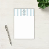 Franse blauwe luifel strepen met Business Monogram Post-it® Notes