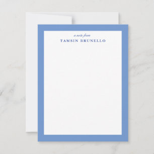 Franse blauwe preppy Stripe Personal Stationery Kaart