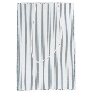 Franse Blauwe Ticking Streep Medium Cadeauzakje