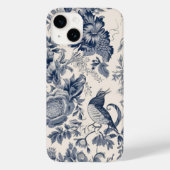 -Franse Blauwe Toile Fleurie Case-Mate iPhone Case (Achterkant)