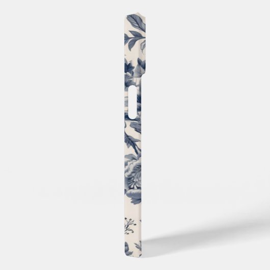 -Franse Blauwe Toile Fleurie Case-Mate iPhone Case (Achterkant / Rechts)