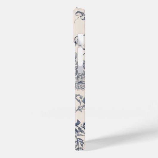 -Franse Blauwe Toile Fleurie Case-Mate iPhone Case (Achterkant / Links)