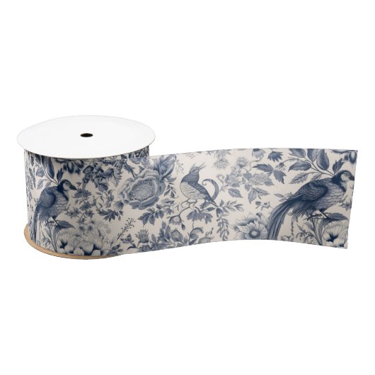 -Franse Blauwe Toile Fleurie Lint (Spoel)