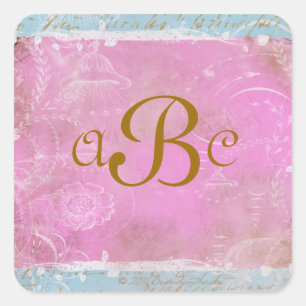 -Franse blauwe toile persoonlijke tickers Vierkante Sticker