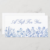 Franse blauwe wilde bloemen cadeaubon (Voorkant / Achterkant)