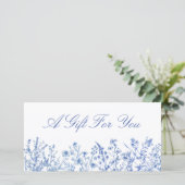 Franse blauwe wilde bloemen cadeaubon (Staand voorkant)