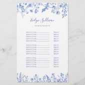 Franse blauwe wilde bloemen prijslijst flyer (Voorkant)