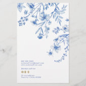 Franse blauwe wilde bloemen prijslijst flyer (Achterkant)