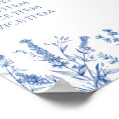 Franse blauwe wilde bloemen prijslijst poster (Hoek)