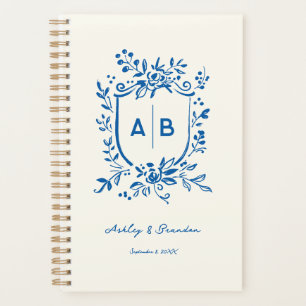 Franse Blauwe Wispelturige Monogram Wapenschild Tr Planner