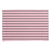 Franse bleke roze en zwarte strepen omkeerbaar kussensloop (Voorkant-Rechts)