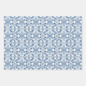 Franse bloemen in blauw en wit Inpakpapier Vel (Voorkant 2)