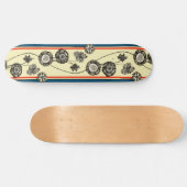 Franse bloemen, kool, retro, Floral tekening Skateboard (Horizontaal)