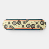 Franse bloemen, kool, retro, Floral tekening Skateboard (Horizontaal)