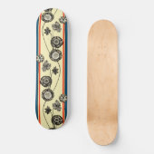 Franse bloemen, kool, retro, Floral tekening Skateboard (Voorkant)