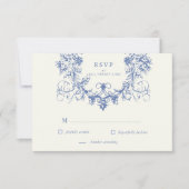 Franse Bloemen RSVP Response Kaart (Voorkant)