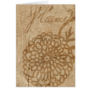 Franse bloemen Sepia Grunge