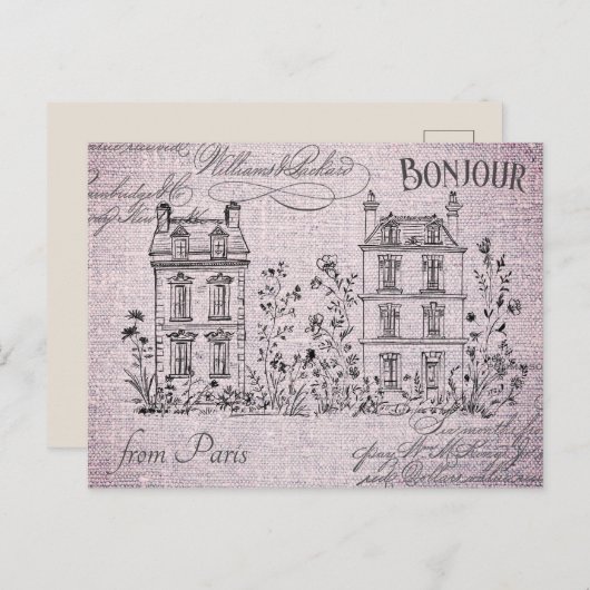 Franse bloemenarchitectuur in Parijs Briefkaart (Voorkant / Achterkant)