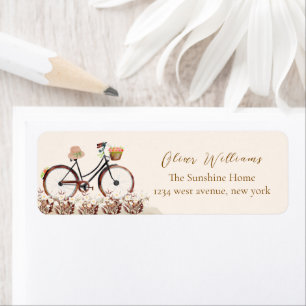 Franse bloemencarrous Babyshower retouradres Etiket