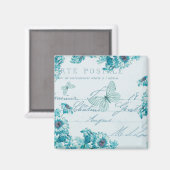 Franse bloemmagneet met  bloemen magneet (Voorkant / Achterkant)