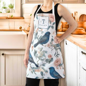 Franse boerderij Monogram Chinoiserie Navy Schort