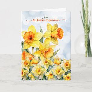 Franse Bon Anniversaire Daffodil Garden Verjaardag Kaart