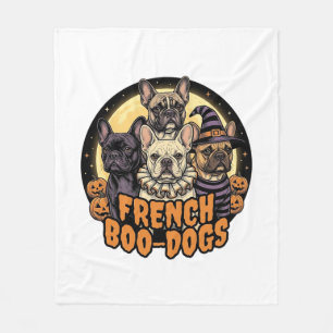 Franse Boo-Honden Halloween Frans Bulldog Ontwerp_ Fleece Deken