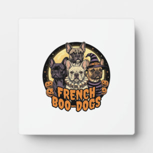 Franse Boo-Honden Halloween Frans Bulldog Ontwerp_ Fotoplaat