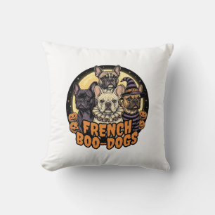 Franse Boo-Honden Halloween Frans Bulldog Ontwerp_ Kussen