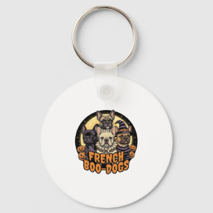 Franse Boo-Honden Halloween Frans Bulldog Ontwerp_ Sleutelhanger