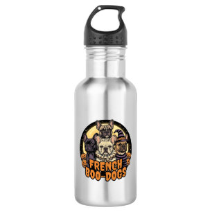 Franse Boo-Honden Halloween Frans Bulldog Ontwerp_ Waterfles