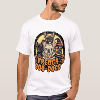 Franse Boo-Honden Halloween Franse Bulldog Ontwerp T-shirt