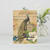 franse botanische camellia berdcage  pauock kaart (Staand voorkant)