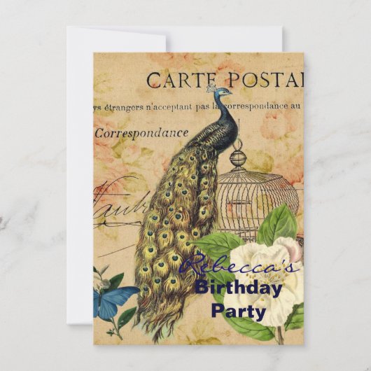 franse botanische camellia berdcage  pauock kaart (Voorkant)